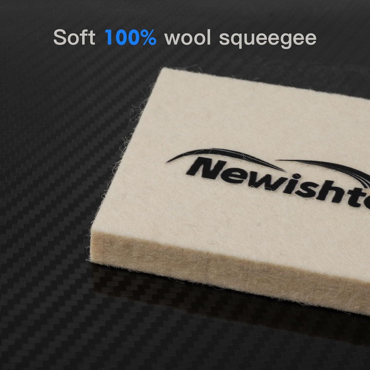 imageNEWISHTOOL Wool Felt Squeegee for Window Tinting 2 Sizes Shrink Wool Squeegee ScratchFree Soft Window Tint Applicator