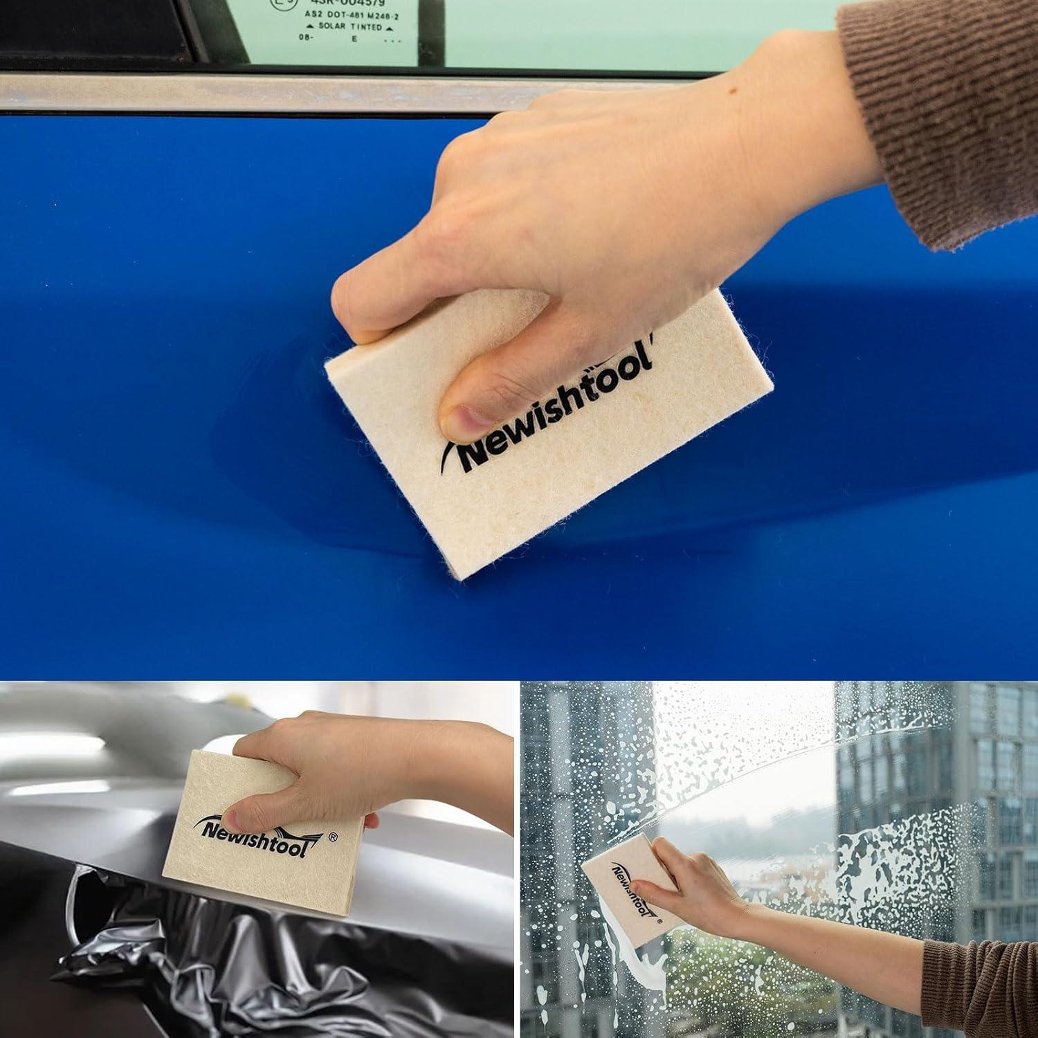 imageNEWISHTOOL Wool Felt Squeegee for Window Tinting 2 Sizes Shrink Wool Squeegee ScratchFree Soft Window Tint Applicator