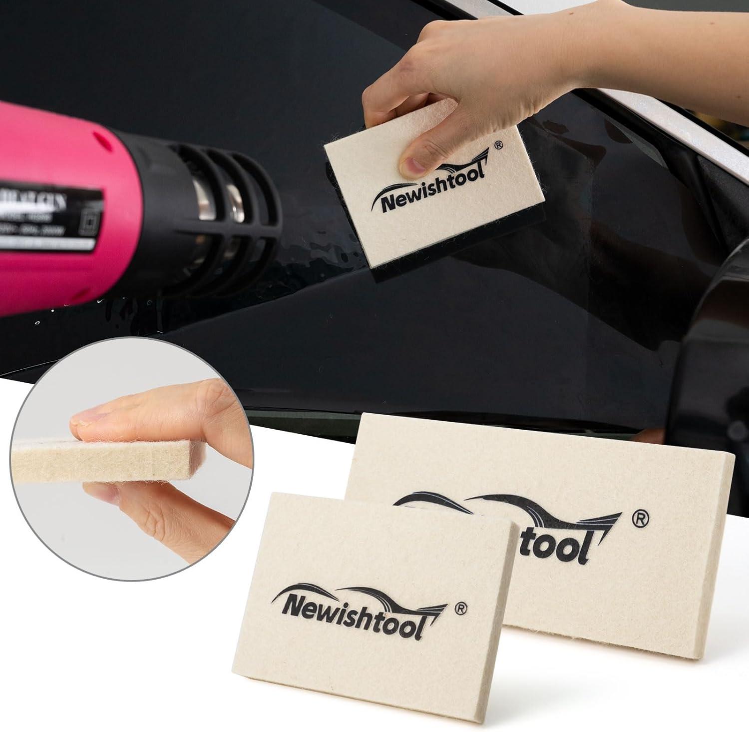 imageNEWISHTOOL Wool Felt Squeegee for Window Tinting 2 Sizes Shrink Wool Squeegee ScratchFree Soft Window Tint Applicator