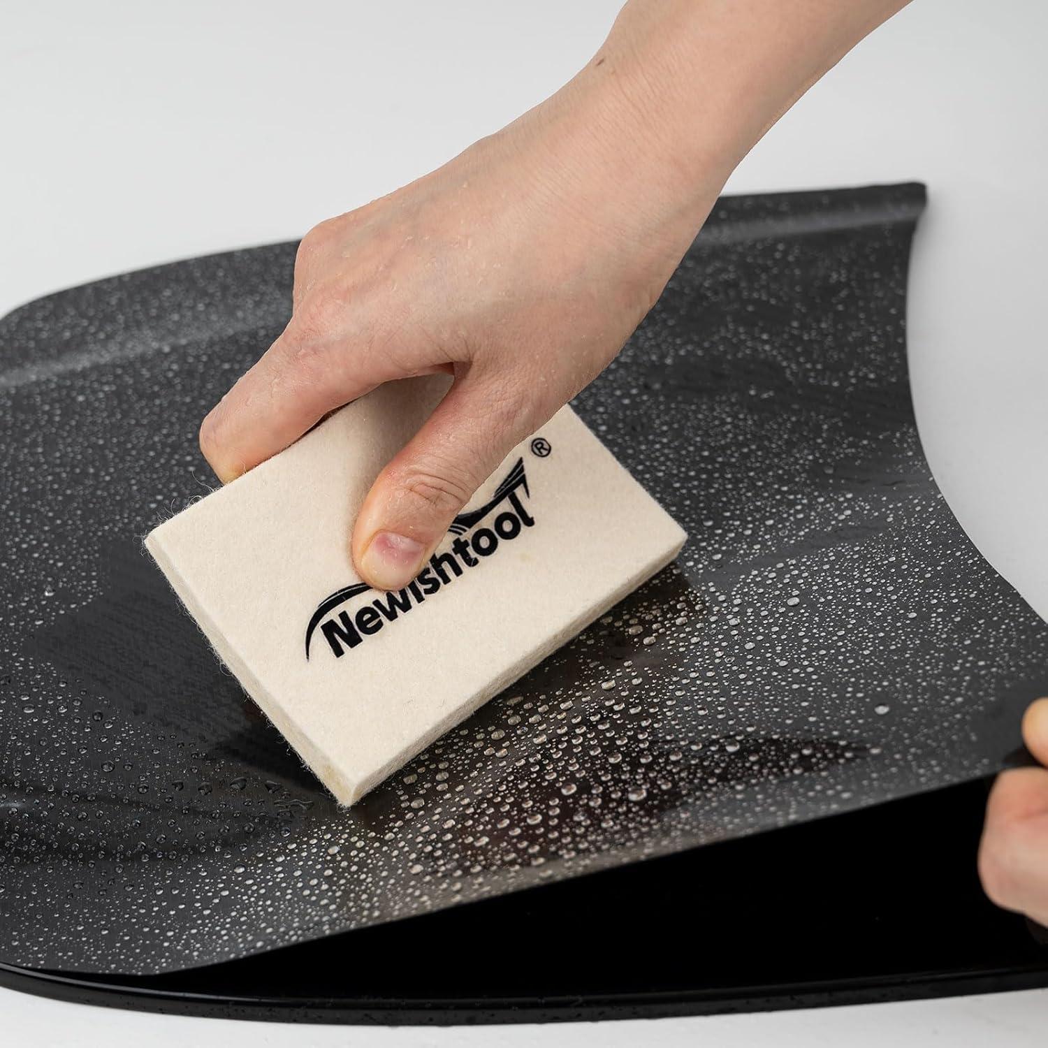 imageNEWISHTOOL Wool Felt Squeegee for Window Tinting 2 Sizes Shrink Wool Squeegee ScratchFree Soft Window Tint Applicator