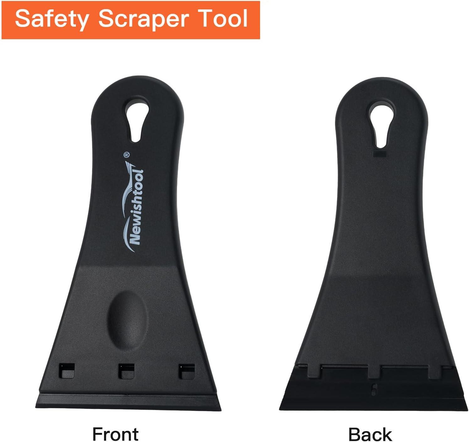 imageNewishTool Plastic Razor Scraper with 3Inch Blade Pack of 2 with 20 Extra Blades for Glue Residue Labels Decals ampamp Stickers on Windows ampamp Glass