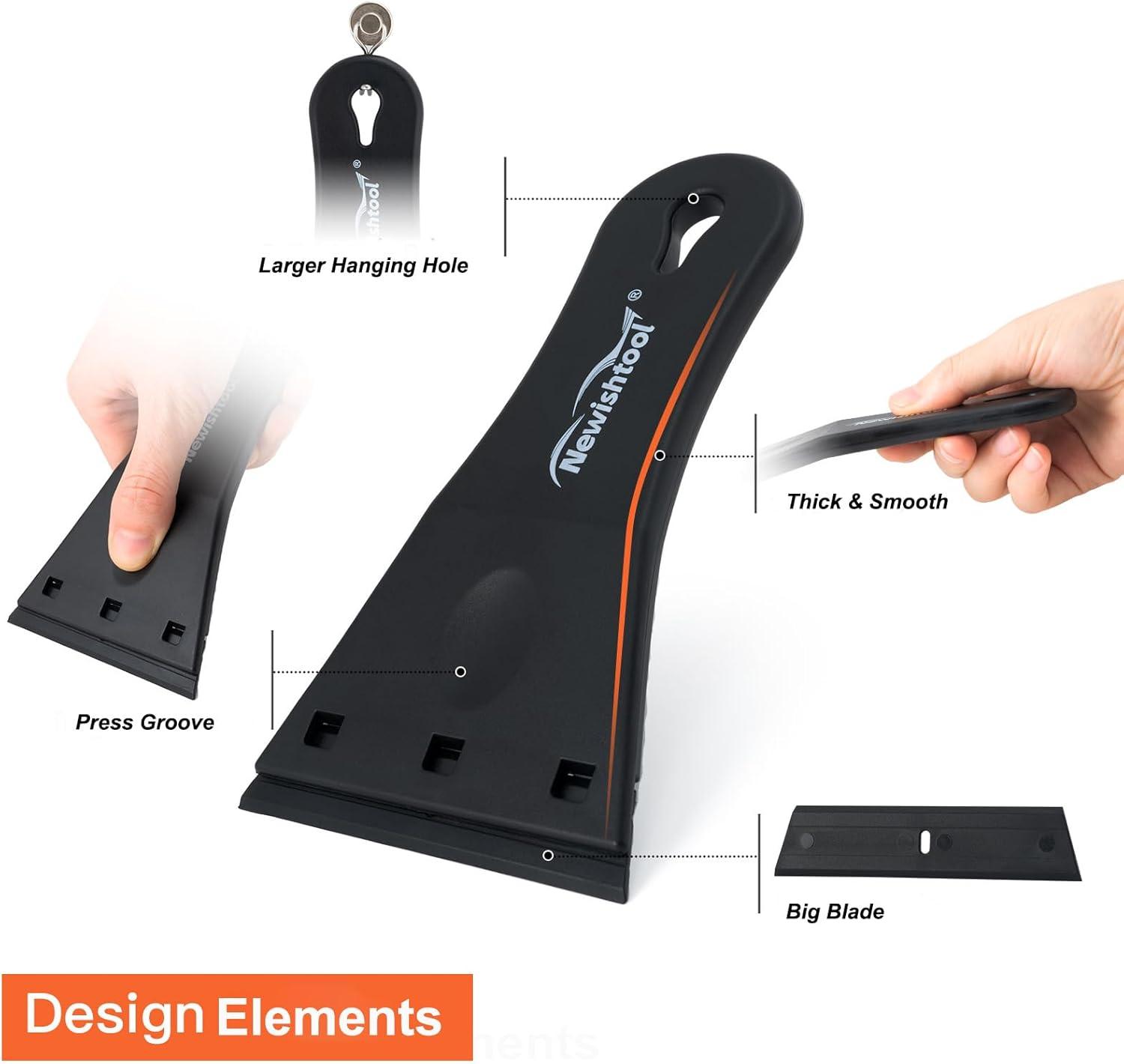 imageNewishTool Plastic Razor Scraper with 3Inch Blade Pack of 2 with 20 Extra Blades for Glue Residue Labels Decals ampamp Stickers on Windows ampamp Glass