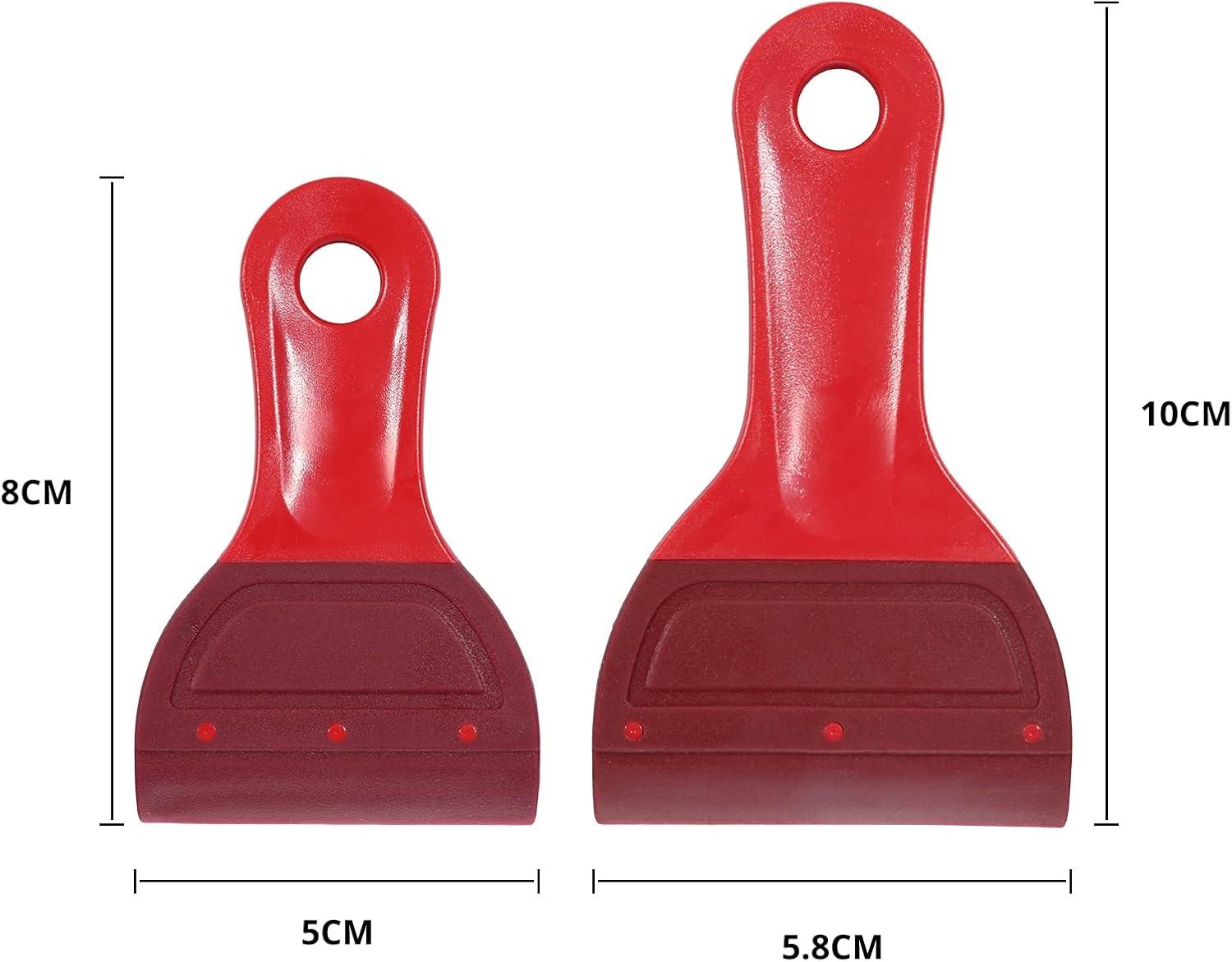 imagePack of 2 Small Squeegee Soft Rubber Blade Screen Printing Squeegee SelfAdhesive Screen Mesh Stencil Painting Squeegee for Apply Chalk Paste or Ink Desktop Screen Cleaning Tools