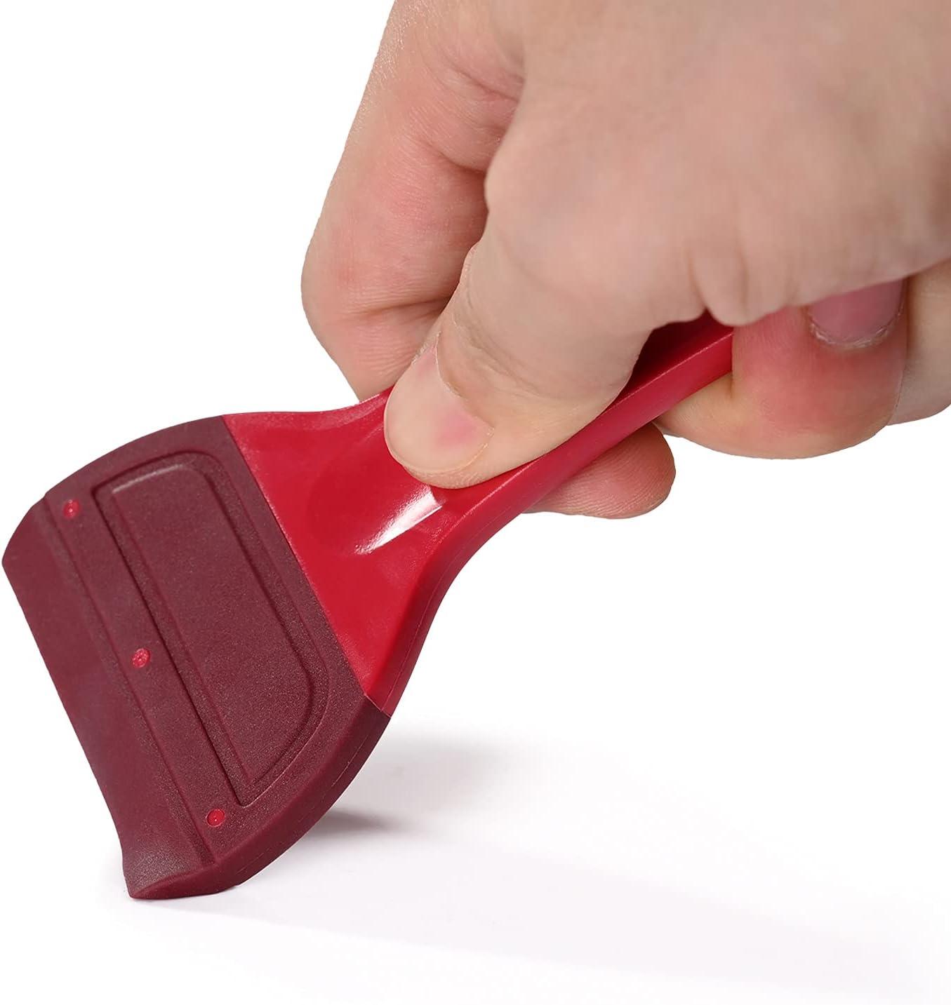 imagePack of 2 Small Squeegee Soft Rubber Blade Screen Printing Squeegee SelfAdhesive Screen Mesh Stencil Painting Squeegee for Apply Chalk Paste or Ink Desktop Screen Cleaning Tools