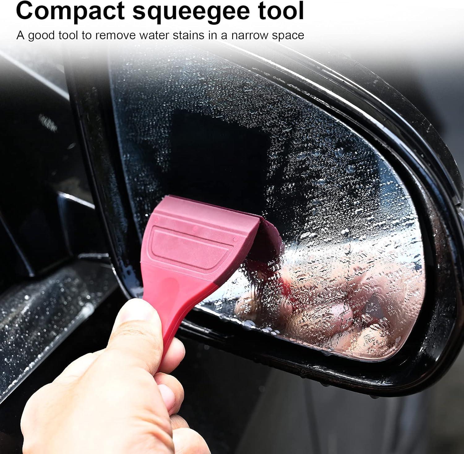 imagePack of 2 Small Squeegee Soft Rubber Blade Screen Printing Squeegee SelfAdhesive Screen Mesh Stencil Painting Squeegee for Apply Chalk Paste or Ink Desktop Screen Cleaning Tools