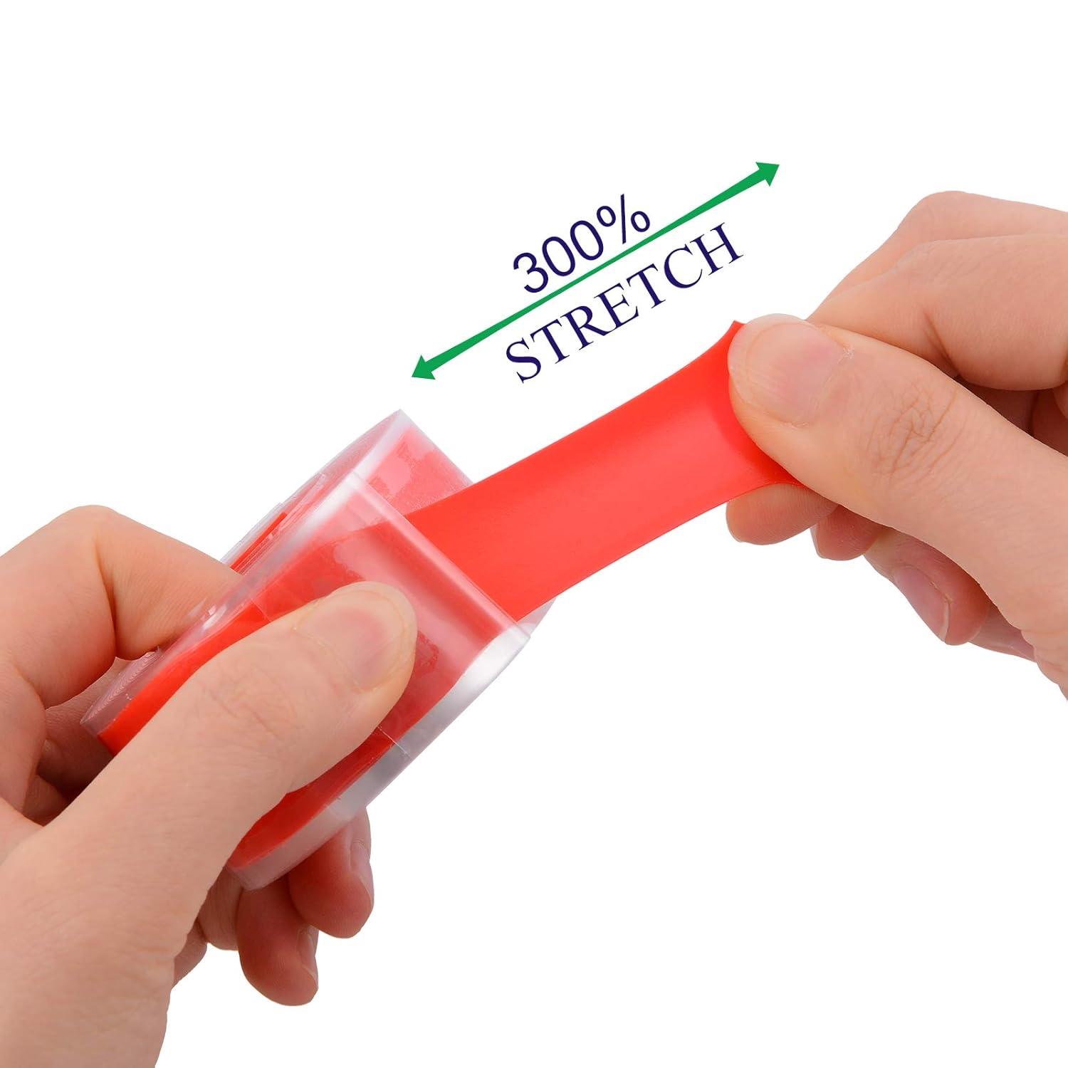 imageSelfFusing Silicone Fusional Repair Tape  SelfAdhesive for Leak Seal Repair  Electrical Insulation  Heat Resist ampamp Waterproof  Airtight  MultiPurpose Soft Rubber Strip  3m x 25mm x 05mm  Red