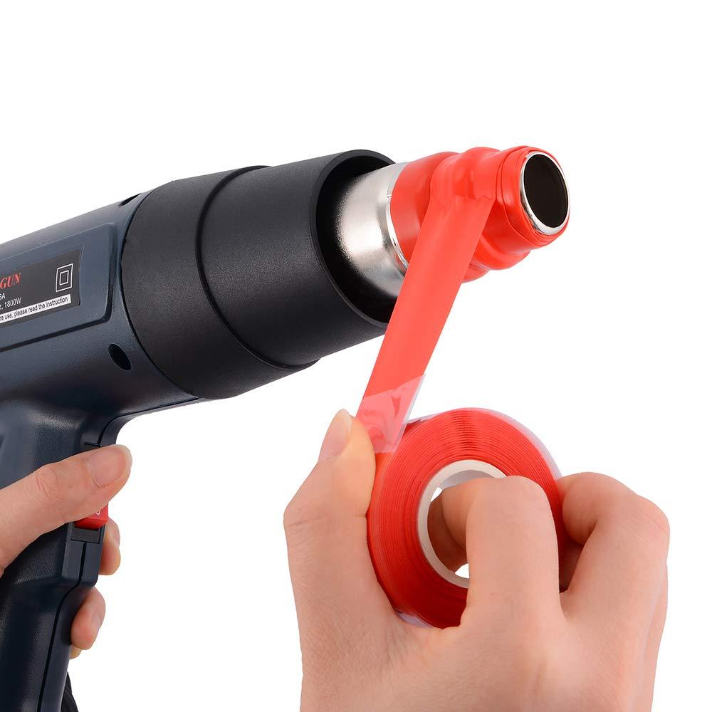 imageSelfFusing Silicone Fusional Repair Tape  SelfAdhesive for Leak Seal Repair  Electrical Insulation  Heat Resist ampamp Waterproof  Airtight  MultiPurpose Soft Rubber Strip  3m x 25mm x 05mm  Red