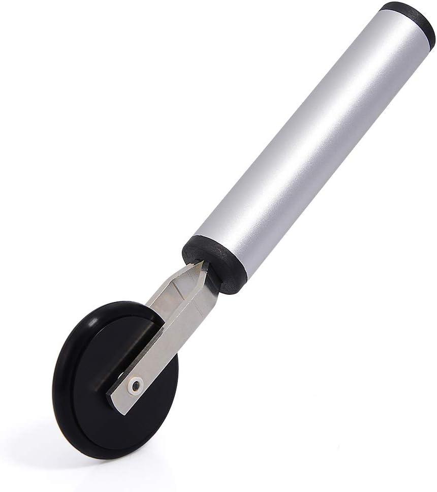 imageSingle Wheel Rubber Seam Roller Car Detailing Tool Vinyl Wrap Applicator for Details Riding EdgeLines Contour Squeegee Screen Rolling Portable Handle Soft Rubber Roller for Window Tint Installing