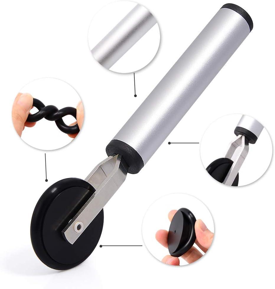 imageSingle Wheel Rubber Seam Roller Car Detailing Tool Vinyl Wrap Applicator for Details Riding EdgeLines Contour Squeegee Screen Rolling Portable Handle Soft Rubber Roller for Window Tint Installing