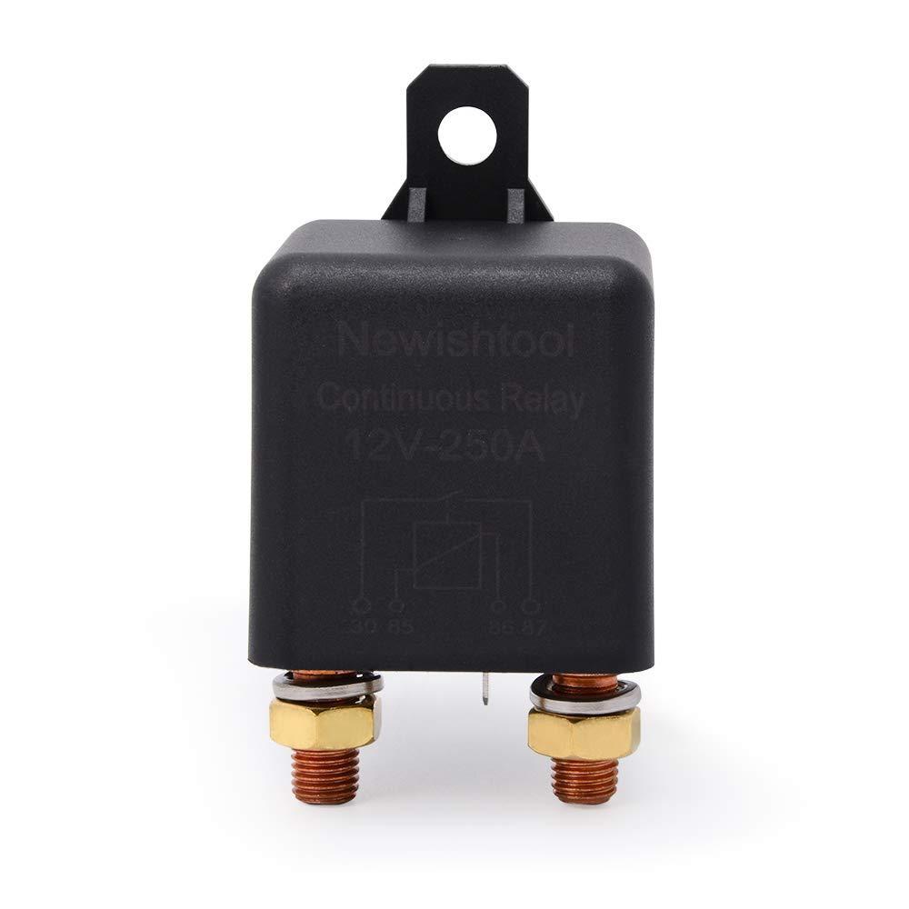 image12V 250A Continuous Relay Automotive Power Switcher SPST 4 Pin Normal Open Relay Heavy Duty Split Charger Relay Auto Contact Switch Relay for Car Truck Van Boat Marine