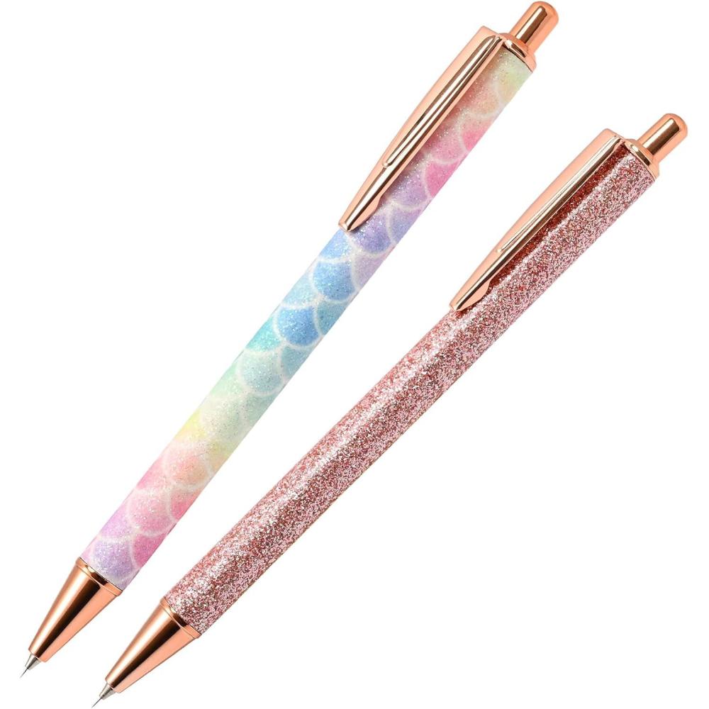 imageNEWISHTOOL 2 Pack Glitter Pin Pen Weeding Tool Air Relase Pen for Car Wrap Installation Vinyl Craft Adhesive Weeding and Removing Negative Pieces Shinny Sequins Weed Pens for VinylScalesRose Gold