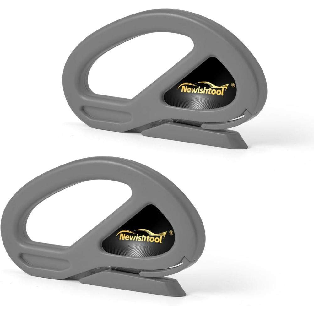 imageNEWISHTOOL 2 Pack Wrapping Paper Cutter Christmas Gift Wrap Cutter Wrapping Paper Cutter Sliding Knife Tool Holiday Gift Wrap Cutting Tool Snitty Safety Cutter with Concealed BladeGray