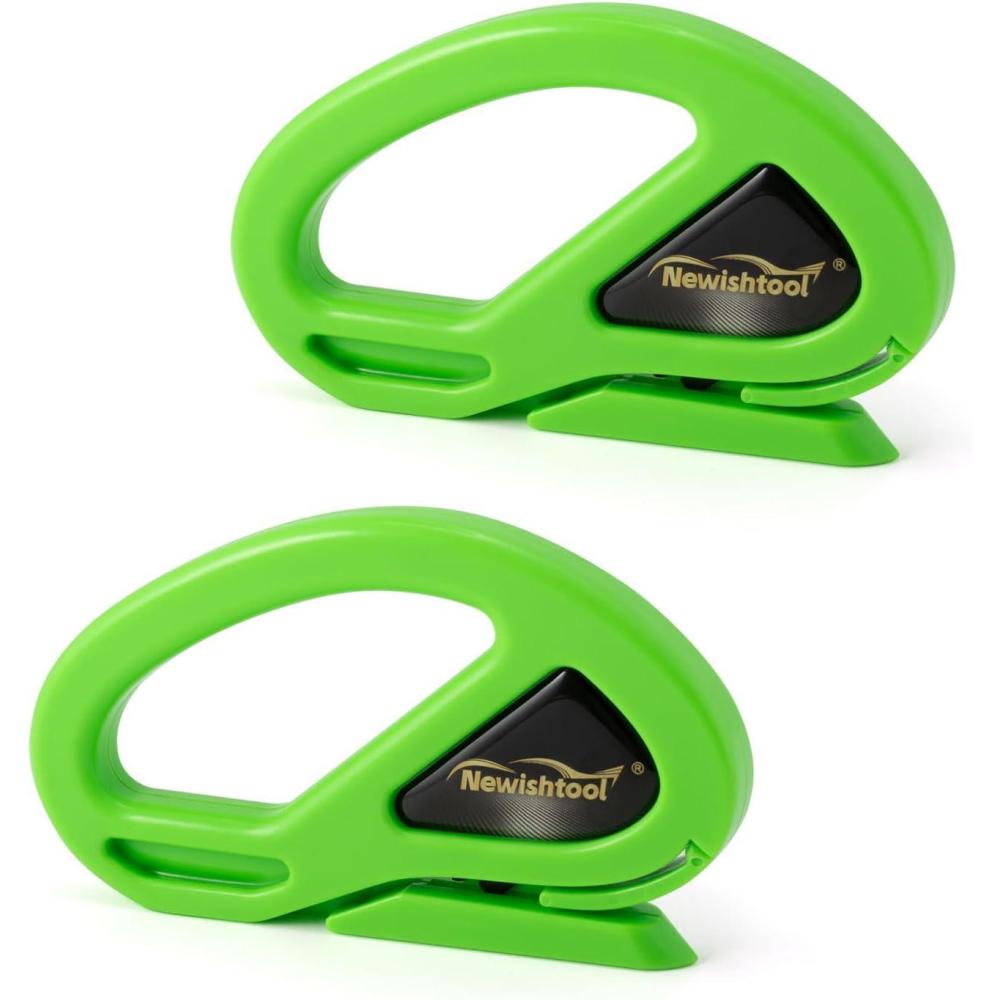 imageNEWISHTOOL 4 Pack Blue Wrap Cutter Wrapping Paper Cutter Safety Knife for Cutting Wrap Papers Craft Paper 2 Types Sliding Cut Tool Paper Slitter KnifeGreen2 Pcs