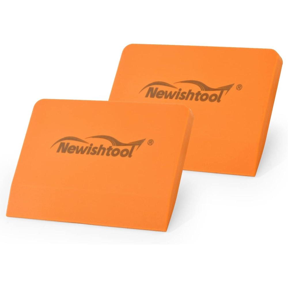 imageNEWISHTOOL Soft Silicone Small Squeegee for Vinyl 2 PCS PPF Tools Window Tinting VBlade Scraper for Window Film Application Car Paint Protective Film Installation ampamp Water RemovalOrange