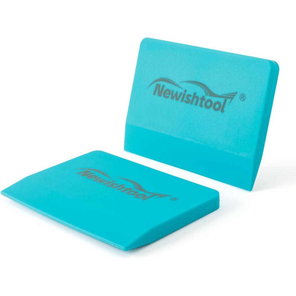 imageNEWISHTOOL Soft Silicone Small Squeegee for Vinyl 2 PCS PPF Tools Window Tinting VBlade Scraper for Window Film Application Car Paint Protective Film Installation ampamp Water RemovalBlue