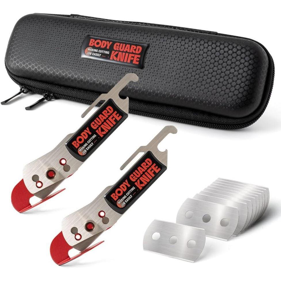 imageNEWISHTOOL Vinyl Wrap Cutter Guard Knife 2 PCS Body Guardy Knife Cutting Tool and 10 PCS Spare Razor Blades for Automotive Car Wrapping Window Tint Film Cutting Safety Backing Cutter Tool