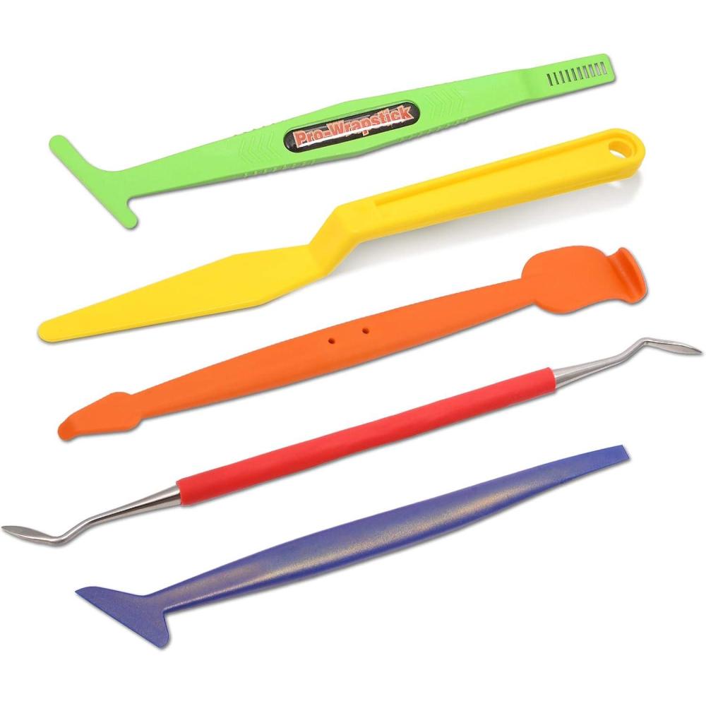imageNEWISHTOOL Vinyl Wrap Squeegee for Corner Gap Tucking Seaming and Detailing 5 PCS Car Wrap Tools Includes Micro Squeegee Shank Gasket Magnetic Wrap Stick Rubber Seal Lift Curved Edge Smoothing