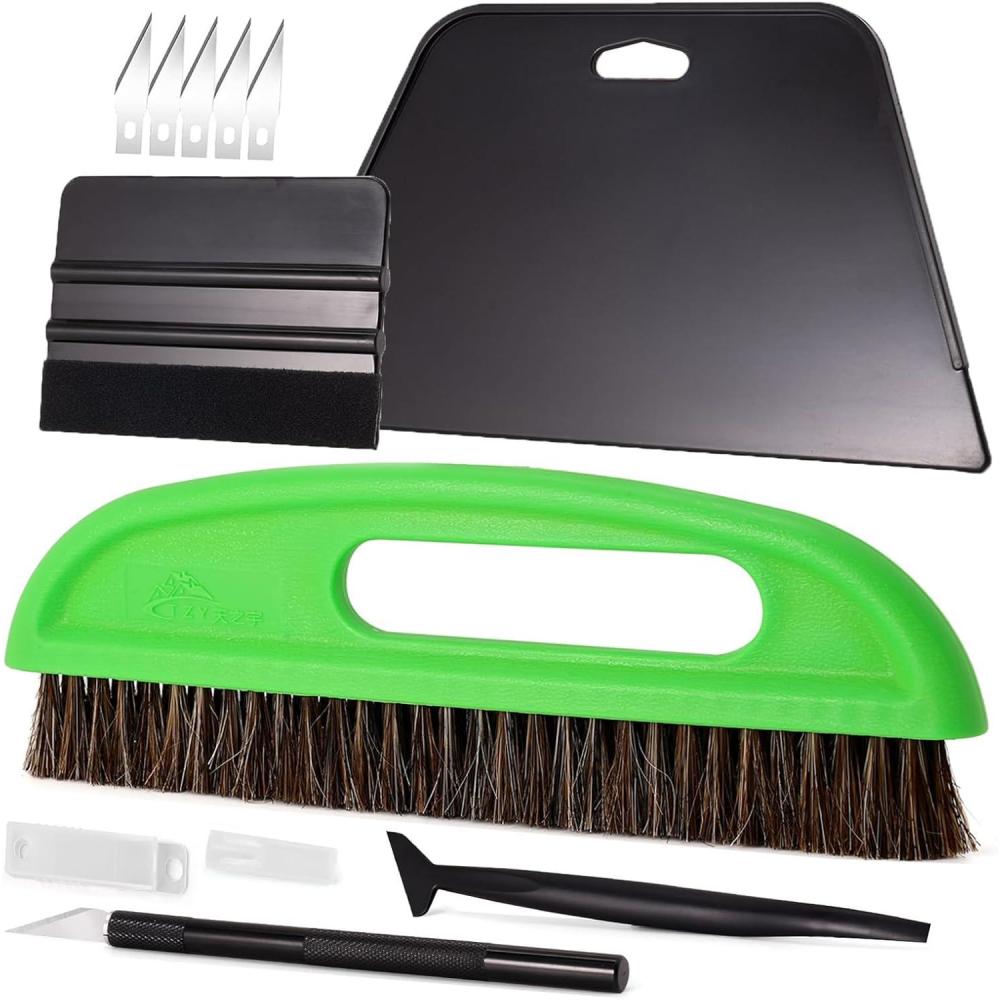 imageNEWISHTOOL Wallpaper Smoothing Tools Wallpaper Tool Kit with Wallpaper Paste Brush Smoother Squeegee Felt Squeegee ampamp Paper Cutter for Peel and Stick Contact Paper Wallcovering Vinyl BacksplashSet02