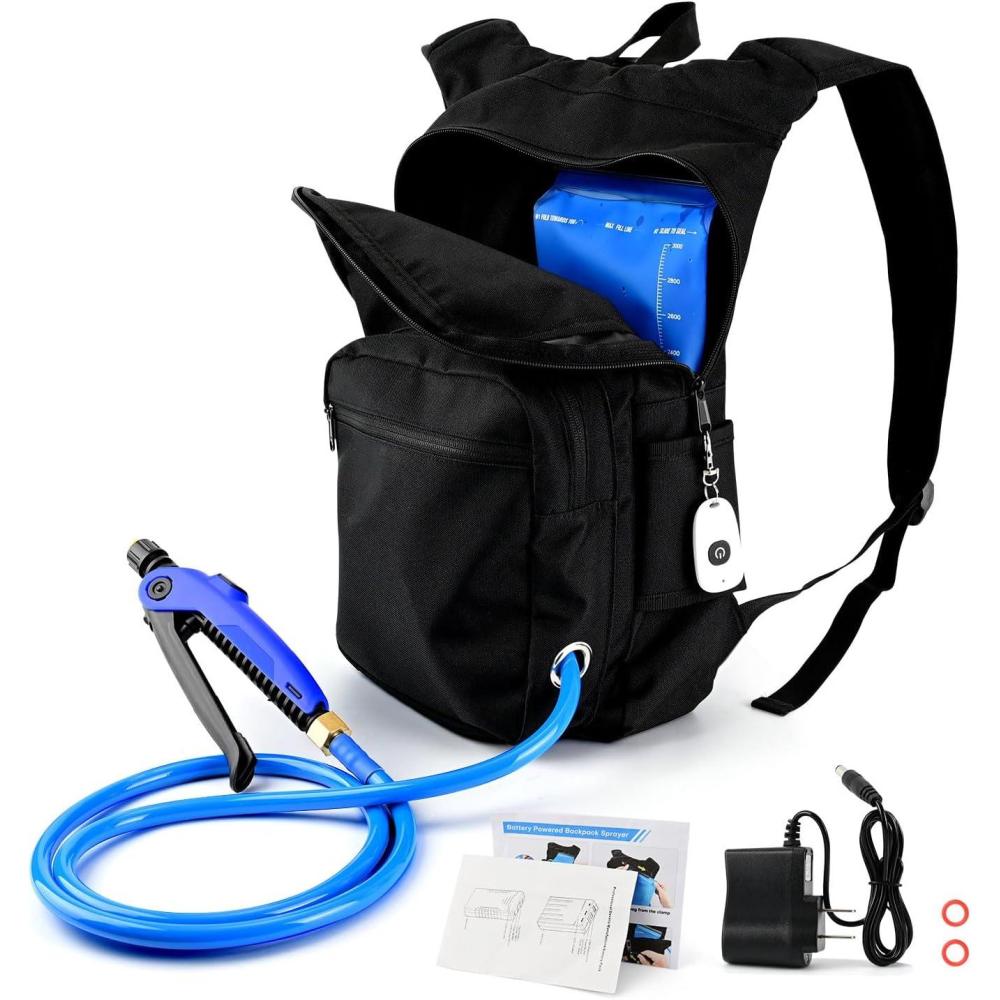 imageNEWISHTOOL Window Tint Backpack Sprayer Battery Powered High Pressure Sprayer Bag for Car Tint Film PPF Installation 3L Capacity Electric Spray Backpack with Power PumpBluetooth Control39Ft Hose