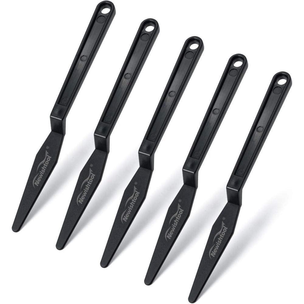 imageNEWISHTOOL Window Tint Tool 5 PCS Black Corner Squeegee with Long Handle and Flat Lip for Window Tinting Film InstallationBlack