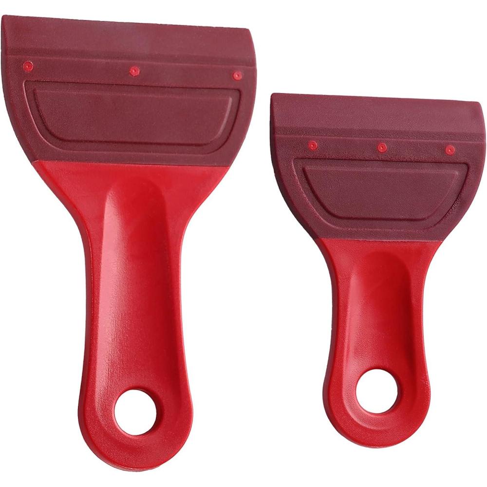 imagePack of 2 Small Squeegee Soft Rubber Blade Screen Printing Squeegee SelfAdhesive Screen Mesh Stencil Painting Squeegee for Apply Chalk Paste or Ink Desktop Screen Cleaning Tools