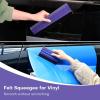 imageNEWISHTOOL 2 PCS Felt Squeegee for Vinyl Wrapping and Measuring with Different Length Purple Ruler Scraper Carbon Fiber Car Wrap Application Window Tint PPF Installation Wallpaper Smoothing Tools