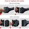 imageNEWISHTOOL 2 Pcs Long Handle Plastic Razor Blade Scraper With 100 PCS Spare Replacement Blades Sticker Remover Glue Residue Tool for Hard to Reach Corner