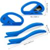 imageNEWISHTOOL 4 Pack Blue Wrap Cutter Wrapping Paper Cutter Safety Knife for Cutting Wrap Papers Craft Paper 2 Types Sliding Cut Tool Paper Slitter KnifeBlue