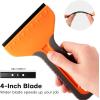 imageNEWISHTOOL 4inch Plastic Razor Blade Scraper 2 PCS Big Blade Paint Scraper Sticker Remover Scraper Tool with 20 Pcs Blades for Glue Label Decal Wallpaper Removing Glass Cleaning