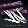 imageNEWISHTOOL 9mm Stainless Steel Blade 30 Degree Snap Off Blades 100 PCS Replacement Blades Spare Knife Refills for Utility Knife Box Cutter Office Home Art Craft Wallpaper Cutting Tool