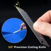 imageNEWISHTOOL 9mm Stainless Steel Blade 30 Degree Snap Off Blades 100 PCS Replacement Blades Spare Knife Refills for Utility Knife Box Cutter Office Home Art Craft Wallpaper Cutting Tool