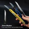 imageNEWISHTOOL 9mm Stainless Steel Blade 30 Degree Snap Off Blades 100 PCS Replacement Blades Spare Knife Refills for Utility Knife Box Cutter Office Home Art Craft Wallpaper Cutting Tool