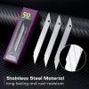 imageNEWISHTOOL 9mm Stainless Steel Blade 30 Degree Snap Off Blades 100 PCS Replacement Blades Spare Knife Refills for Utility Knife Box Cutter Office Home Art Craft Wallpaper Cutting Tool