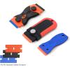 imageNEWISHTOOL Black Plastic Razor Blades 300 PCS Double Edged Replacement for Scraper and Safety Glass Use  15 Inch for Removing Label Decal ampamp AdhesiveOrangeblackblue