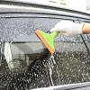imageNEWISHTOOL Car Glass Small Window Squeegee Auto Water Blade Side Mirror Water Wiper Shower Squeegee for Glass Doors 59quot Blade 75quot Long Handle Silicone Squeegee 3 PackGreenorange