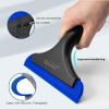imageNEWISHTOOL Car Glass Small Window Squeegee Auto Water Blade Side Mirror Water Wiper Shower Squeegee for Glass Doors 59quot Blade 75quot Long Handle Silicone Squeegee 3 PackBlackblue