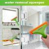 imageNEWISHTOOL Car Glass Small Window Squeegee Auto Water Blade Side Mirror Water Wiper Shower Squeegee for Glass Doors 59quot Blade 75quot Long Handle Silicone Squeegee 3 PackGreenorange
