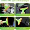 imageNEWISHTOOL Car Glass Small Window Squeegee Auto Water Blade Side Mirror Water Wiper Shower Squeegee for Glass Doors 59quot Blade 75quot Long Handle Silicone Squeegee 3 PackGreenorange