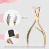 imageNEWISHTOOL Hair Extension Tools Kit Tape in Plier ampamp Comb Tool Stainless Steel Sealing Pliers Flat Surface Hair Extension Tool Human Hair Extensions Styling Hair Pliers Tool Tape Clamping Pliers KitGold 2