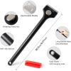 imageNEWISHTOOL Long Handle Scraper Tool Kit includes 2 Pcs Razor Blade Scraper and 20 PCS 15 inch Metal Razor Blades Long Reach Sturdy Scraper Tool for Glue Residue Label Sticker Removal Oven Cleaning