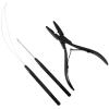 imageNEWISHTOOL Micro Links Hair Extensions Kit Hair Extension Pliers for Beads Hair Extension Loop Needle Pulling Hook Tool Bead Device Tool Kits Micro Link Tools for Hair or Feather Extensions StylingBlack
