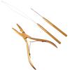 imageNEWISHTOOL Micro Links Hair Extensions Kit Hair Extension Pliers for Beads Hair Extension Loop Needle Pulling Hook Tool Bead Device Tool Kits Micro Link Tools for Hair or Feather Extensions StylingGold