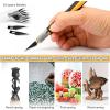 imageNEWISHTOOL Precision Knife Craft Hobby Knife Set with 10 PCS Black Razor Blades for Art Utility Cutter for Wood Crafting Working Stencil Scrapbooking Architecture ModelingPumpkin CuttingYellow