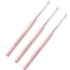 imageNEWISHTOOL Stainless Steel Hair Extension Loop Needle Threader Wire Pulling Hook Tool and Bead Device Tool Micro Link Tool Loop Threader for Hair Silicone Beads Feather Extensions Supplies Pack 3Pink