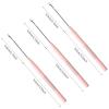 imageNEWISHTOOL Stainless Steel Hair Extension Loop Needle Threader Wire Pulling Hook Tool and Bead Device Tool Micro Link Tool Loop Threader for Hair Silicone Beads Feather Extensions Supplies Pack 3Pink