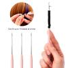 imageNEWISHTOOL Stainless Steel Hair Extension Loop Needle Threader Wire Pulling Hook Tool and Bead Device Tool Micro Link Tool Loop Threader for Hair Silicone Beads Feather Extensions Supplies Pack 3Pink