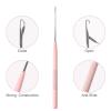 imageNEWISHTOOL Stainless Steel Hair Extension Tool Kit Loop Needle Pulling Hook and Threader Wire Beads Device for Hair Micro Links Hair Kit for Silicone Beads Feathers Hair Extension StylingPink