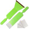 imageNEWISHTOOL Window Tint Tools Bulldozer Squeegee Kit Green Wide Mouth ampamp Scrubber Paddle Scraper with Spare Scouring Pads for Windshield Cleaning Window Film Installing Long Handle Tint ToolsGreen
