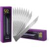 imageNEWISHTOOL 9mm Stainless Steel Blade 30 Degree Snap Off Blades 100 PCS Replacement Blades Spare Knife Refills for Utility Knife Box Cutter Office Home Art Craft Wallpaper Cutting Tool