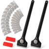 imageNEWISHTOOL Long Handle Scraper Tool Kit includes 2 Pcs Razor Blade Scraper and 20 PCS 15 inch Metal Razor Blades Long Reach Sturdy Scraper Tool for Glue Residue Label Sticker Removal Oven Cleaning